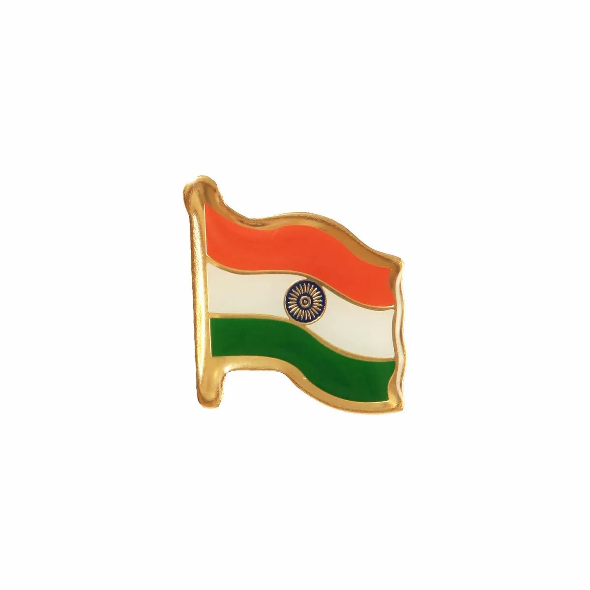 Indian Flag Gold Plated Brass Lapel Pin