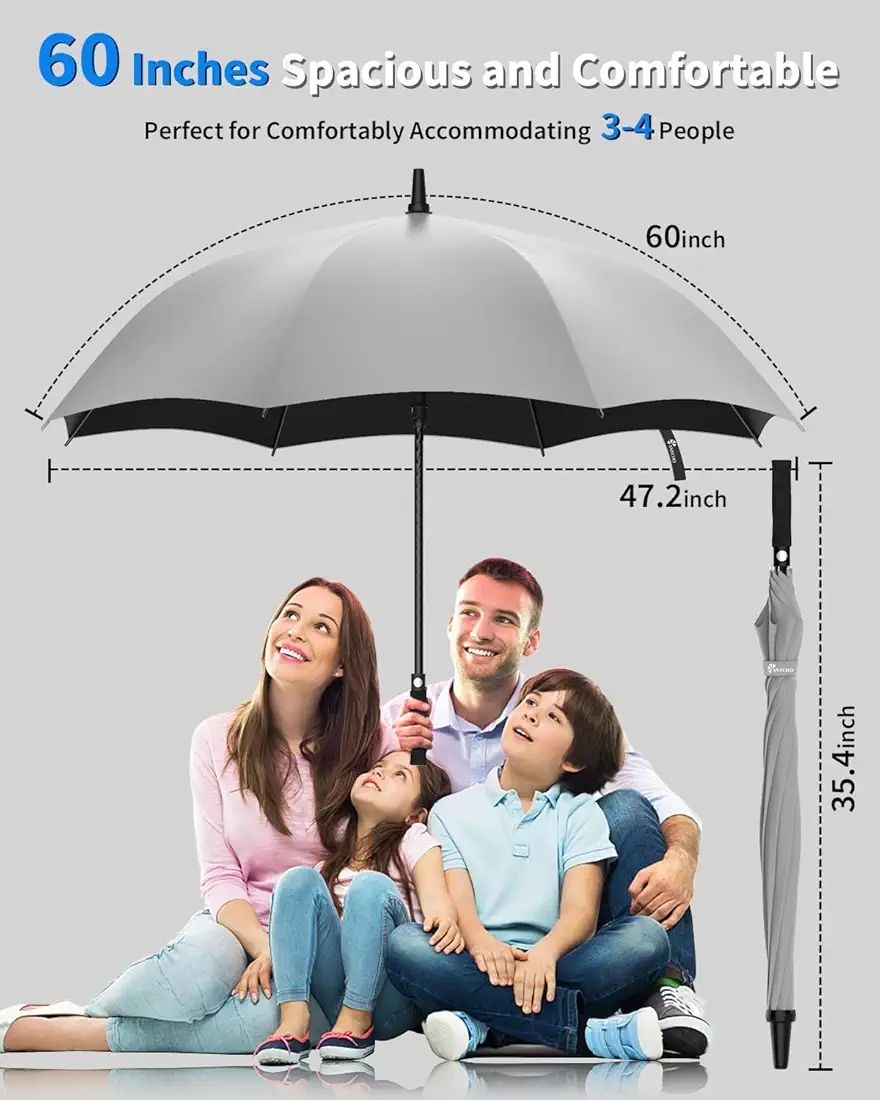 Kk King Size 60&quot; Black Umbrella
