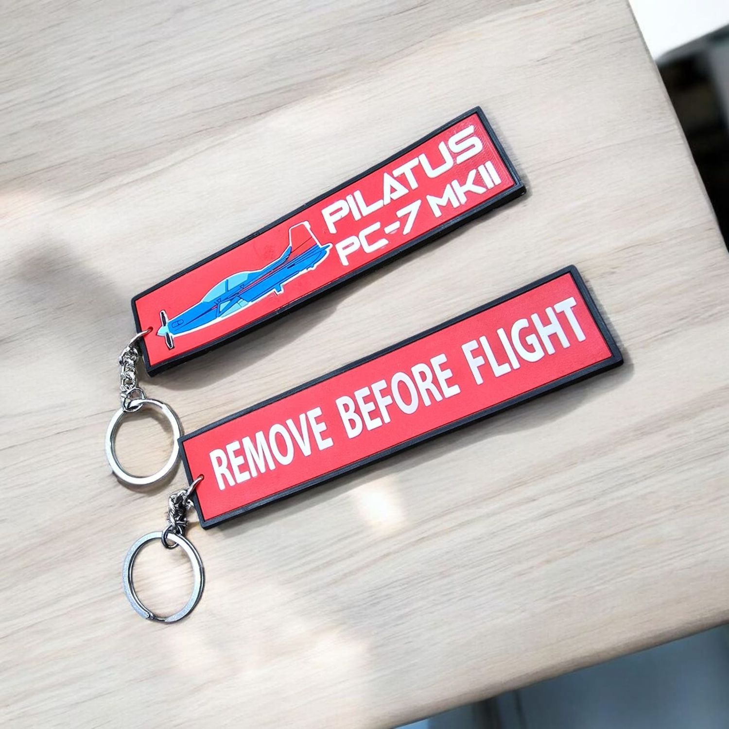 Pilatus pc7 Dual Side Silicon Keyrings