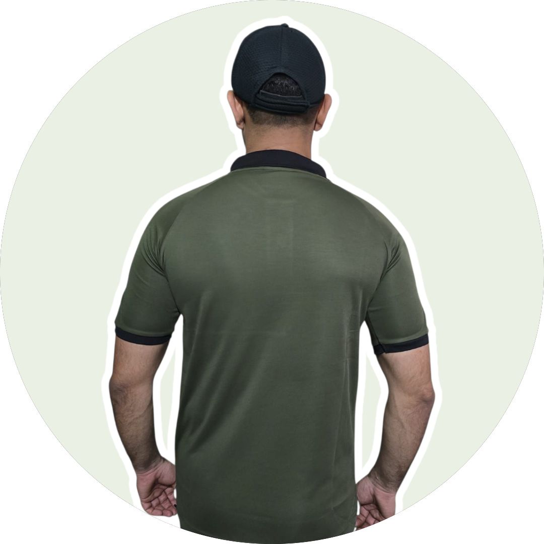 Airforce Green Collar T Shirt