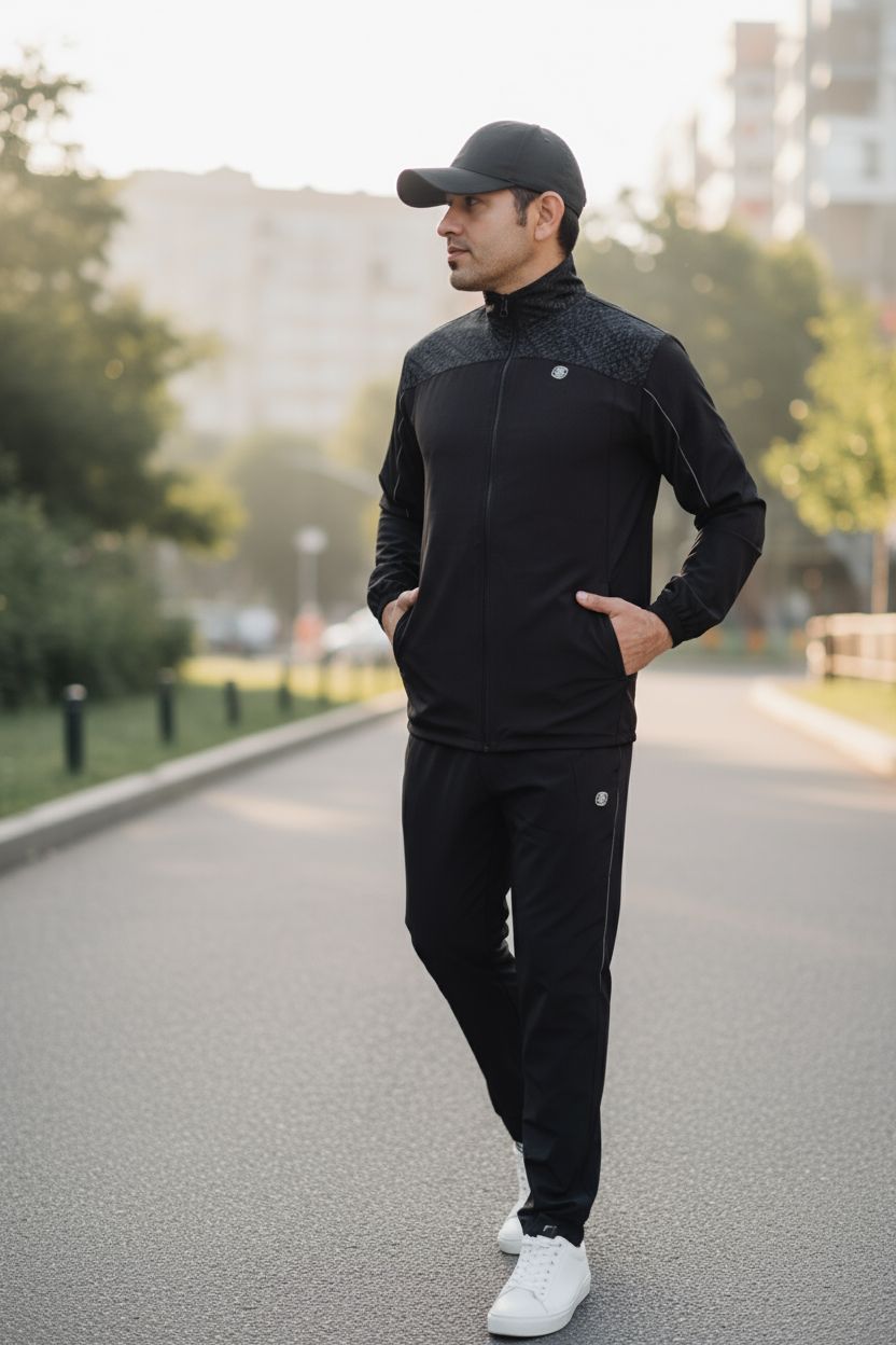 S&amp;S Ns Spandex Black Half Sublimation Tracksuits