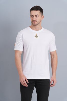 White Rafale Sinker Round Neck T shirt
