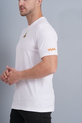 White Rafale Sinker Round Neck T shirt
