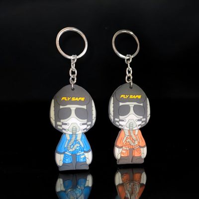 Night glow silicon keyring in  a fighter's pilot shape