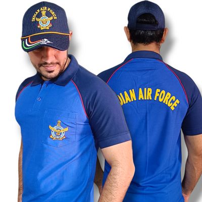 Airforce Navy/Royal Collar T shirt 