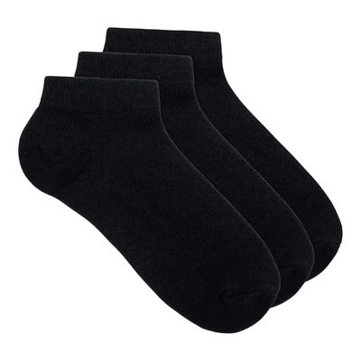 3pc Mini Ankle Black Socks Pack