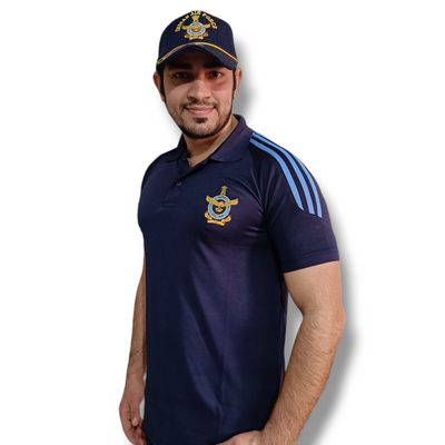 Airforce Navy Half Sleeve Collar T shirt