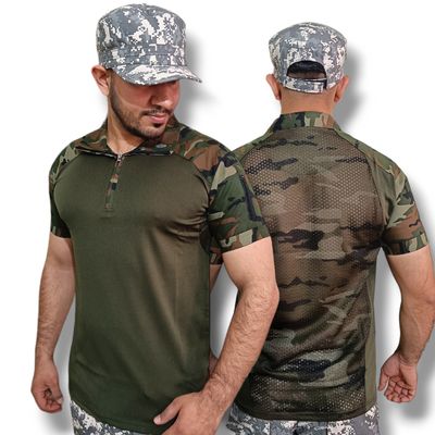URI Zipper Half Sleeve Tactical T shirt 