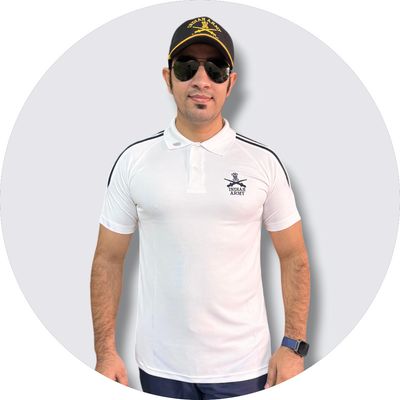Indian Army Half Sleeve Collar Neck White T Shirt