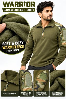 Warrior tactical  Fleece Collar Neck Garam T shirt