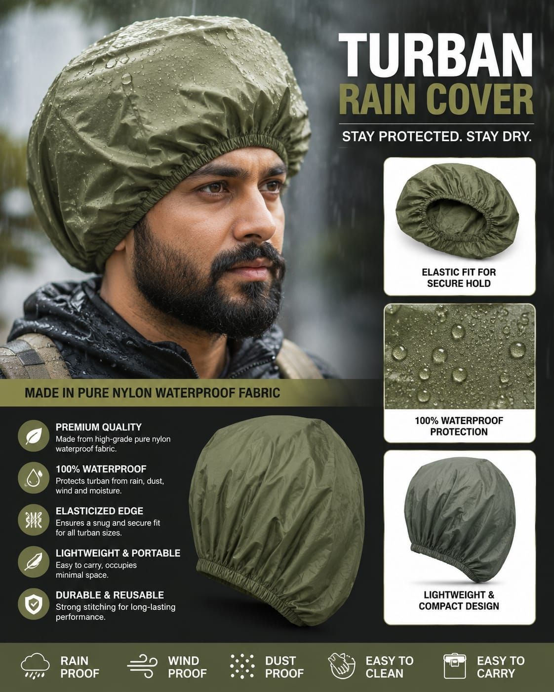 Turban Pagdi Waterproof RainCover