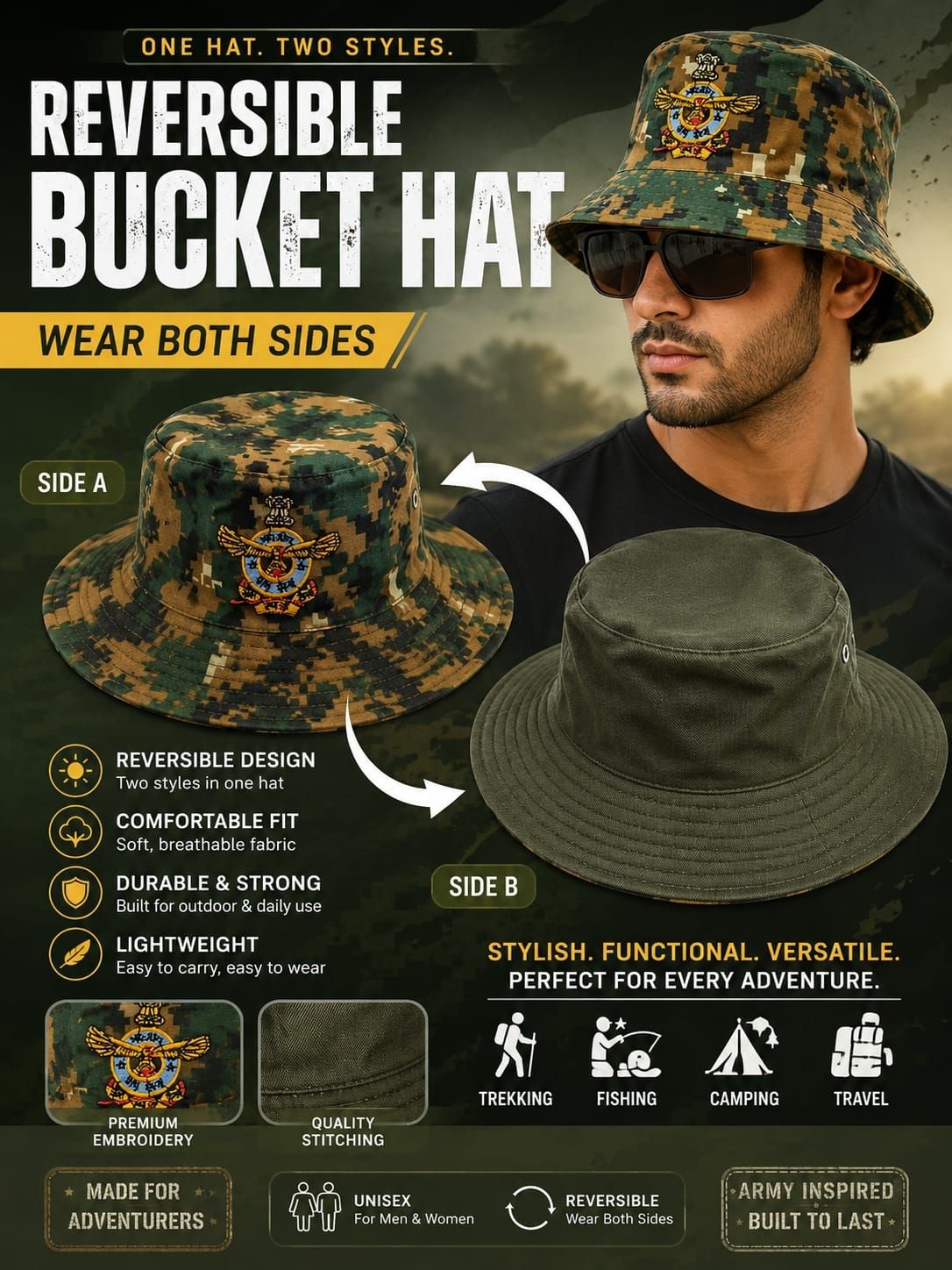 2pc Airforce Cobra Reverseval Hat