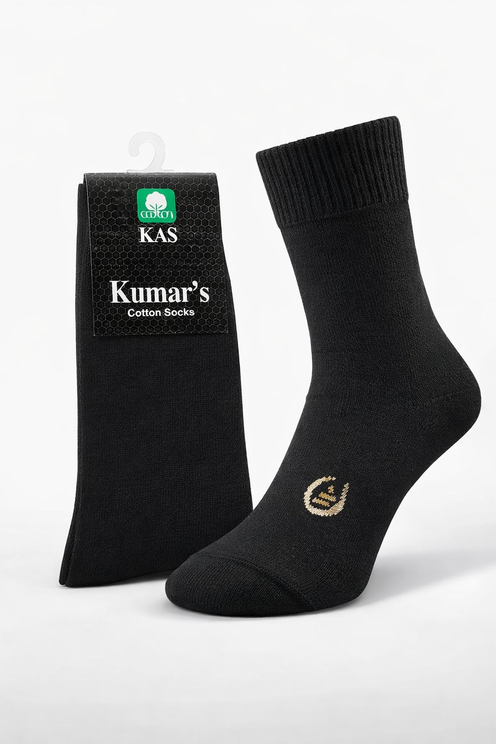 Kumar's Black Terry Lycra Plus Bamboo Socks