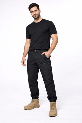Black 8 Pocket Checkbruck Cargo Trackpant