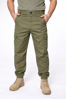 Green 8 Pocket Checkbruck Cargo Trackpant