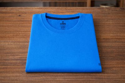 ONN Men's Half Sleeves Round Neck Sea Blue 100% Cotton T-Shirt
