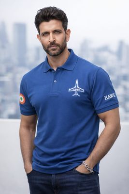 Airforce Blue Hawk Matty Collar T shirt