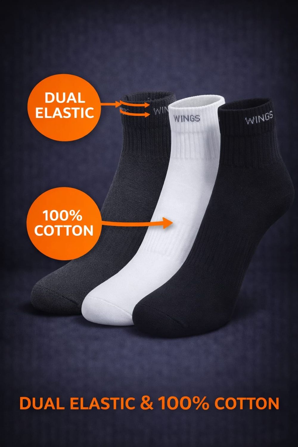 Young Wing 110% Pure Cotton Socks