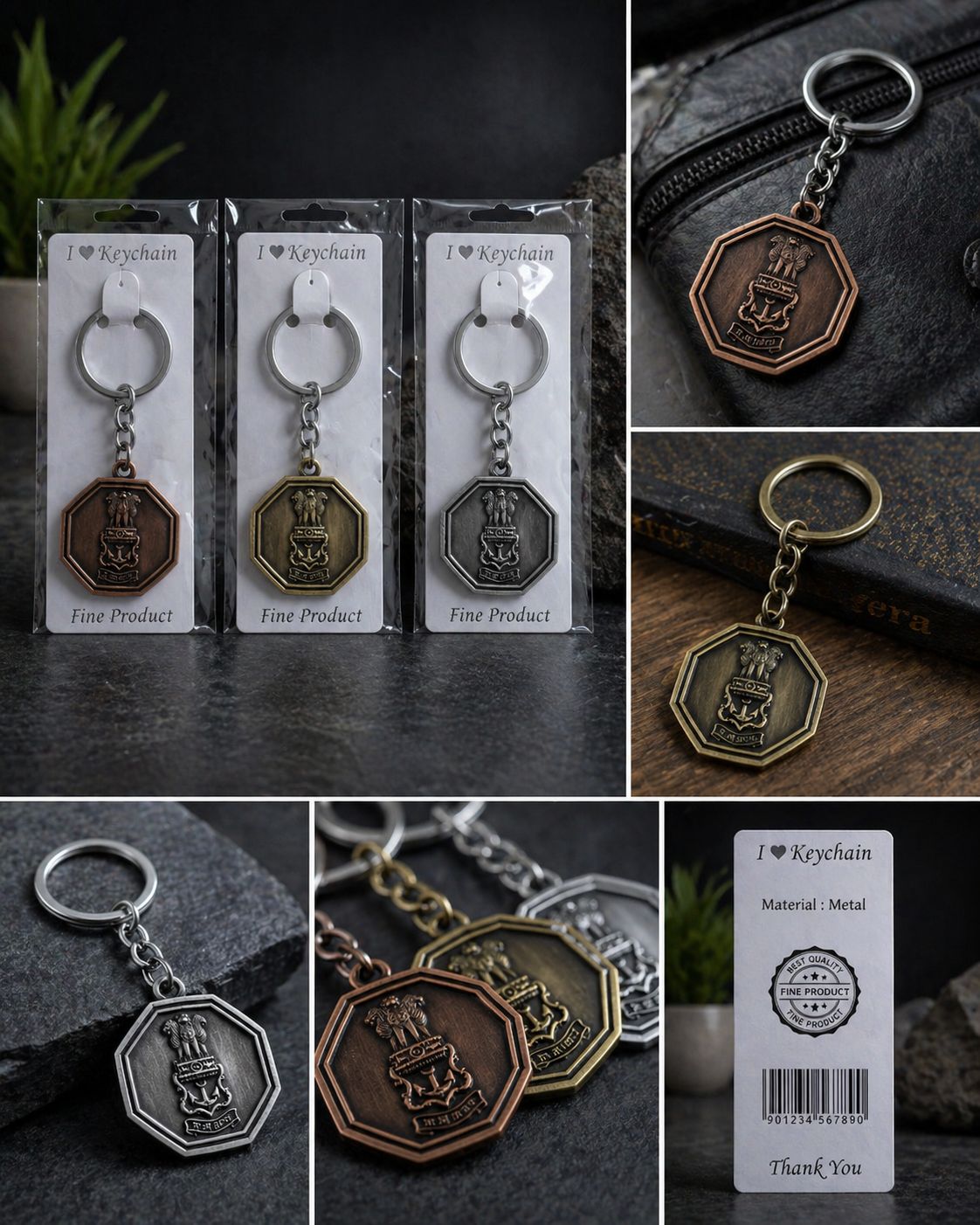 Ashoka anchor Metal Keyring 