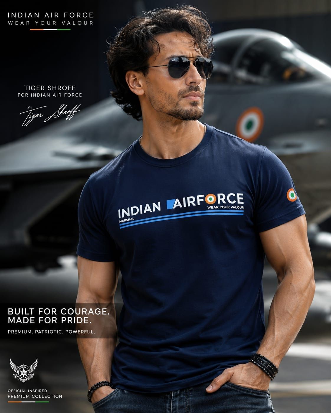 IAF Valour Navy Blue T-shirt