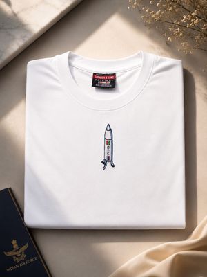 White Brahmos Sinker Round Neck T shirt