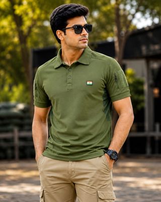 Green Matty Half Sleeves Uri T Shirt