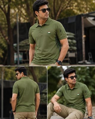 Green Matty Half Sleeves Uri T Shirt