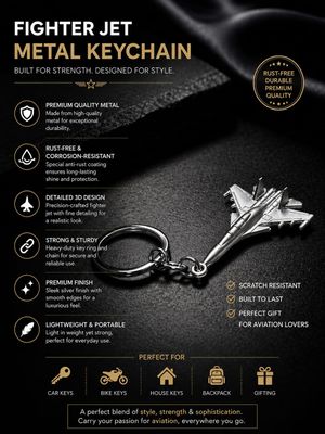 Su30 Silver Metal Keyring