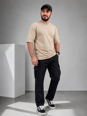 Terry Crush Cargo &amp; Drop Shoulder Set