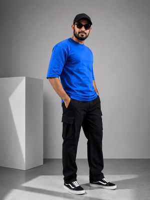 Terry Crush Cargo &amp; Drop Shoulder Set