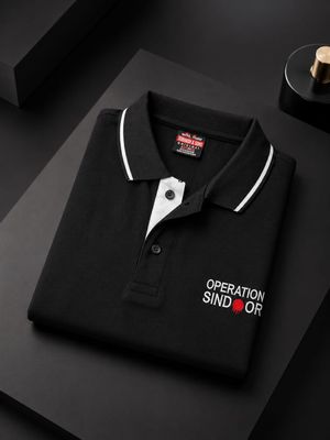 Sindoor Black Matty Collar T shirt