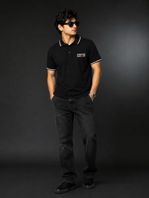 Sindoor Black Matty Collar T shirt