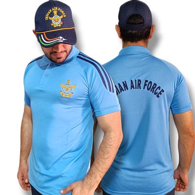 Airforce Sky Half Sleeve Collar T shirt