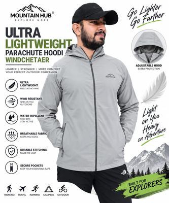 Mountain Hub Grey Parachute Windcheater