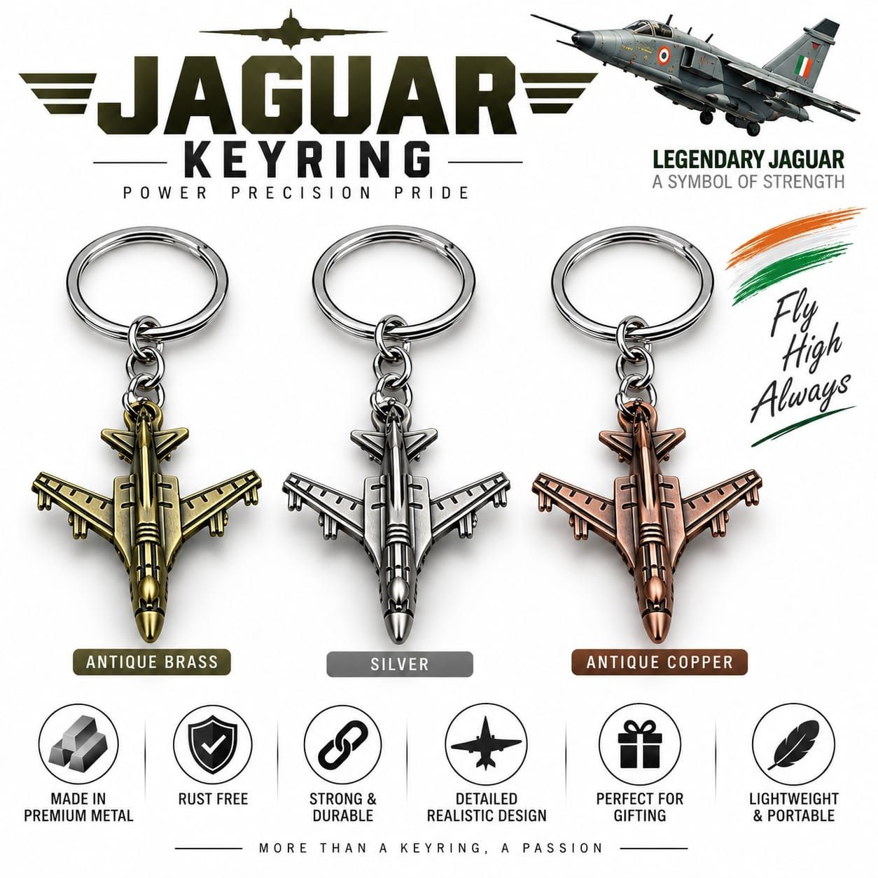Jaguar Metal Keyring