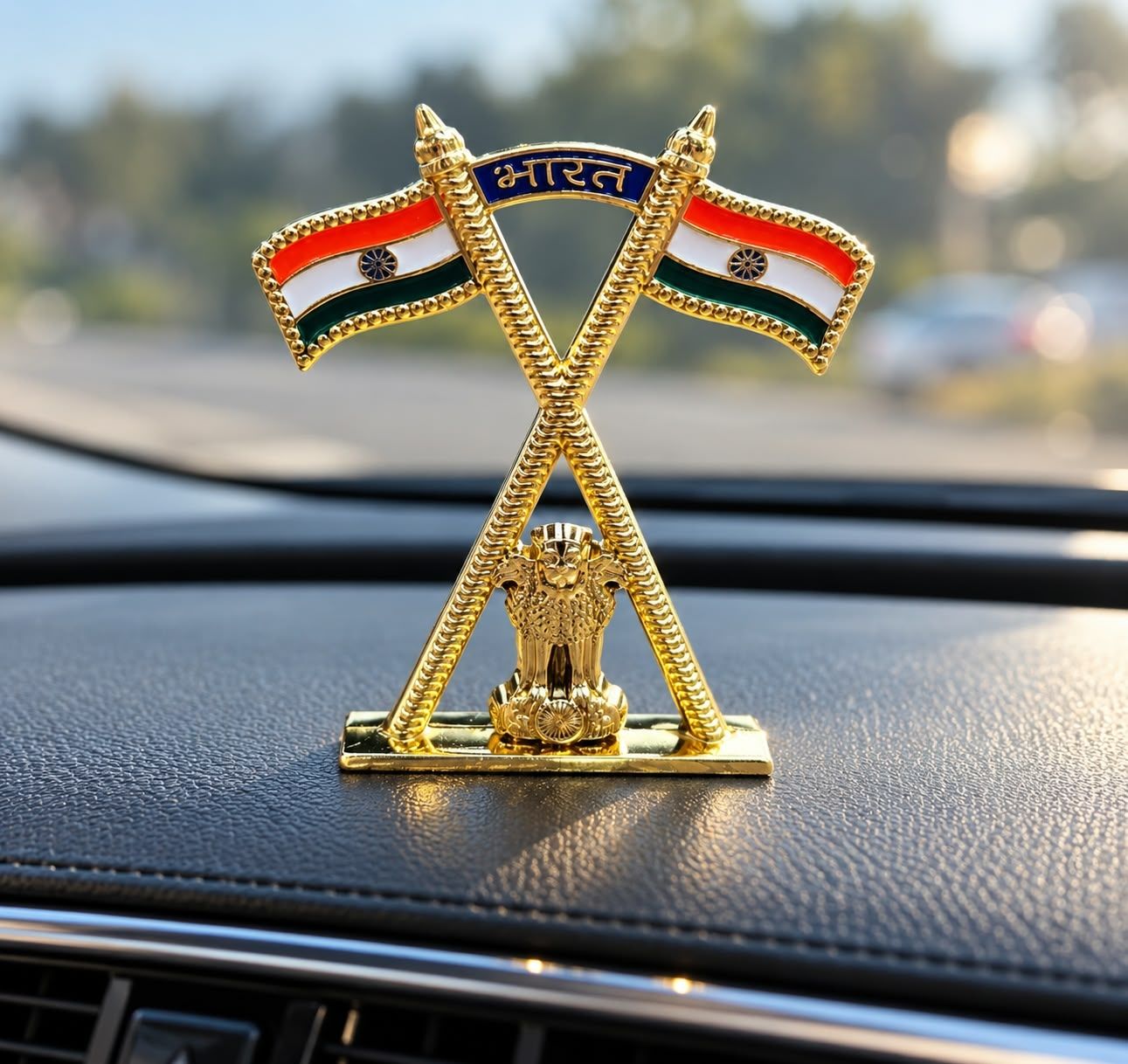 Cross flag Car Dashboard Idol