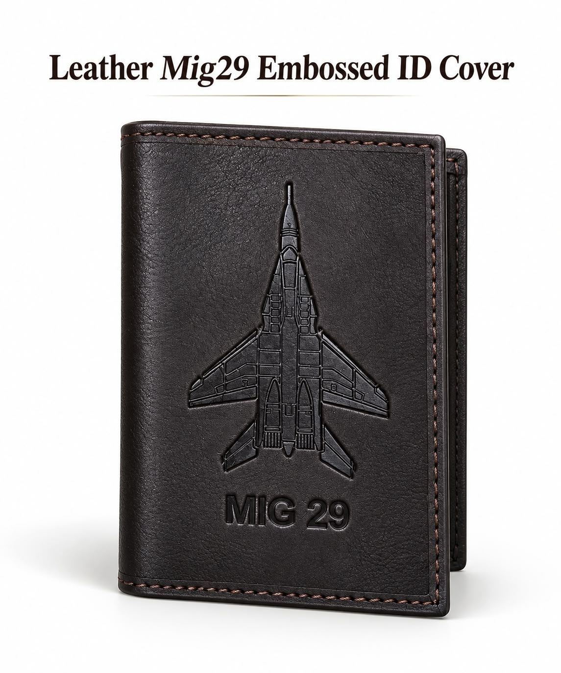 Embossed Mig29 Leather ID Cover