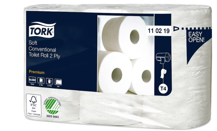Tork Extra Långt Toalettpapper Advanced – 2-lagers T4