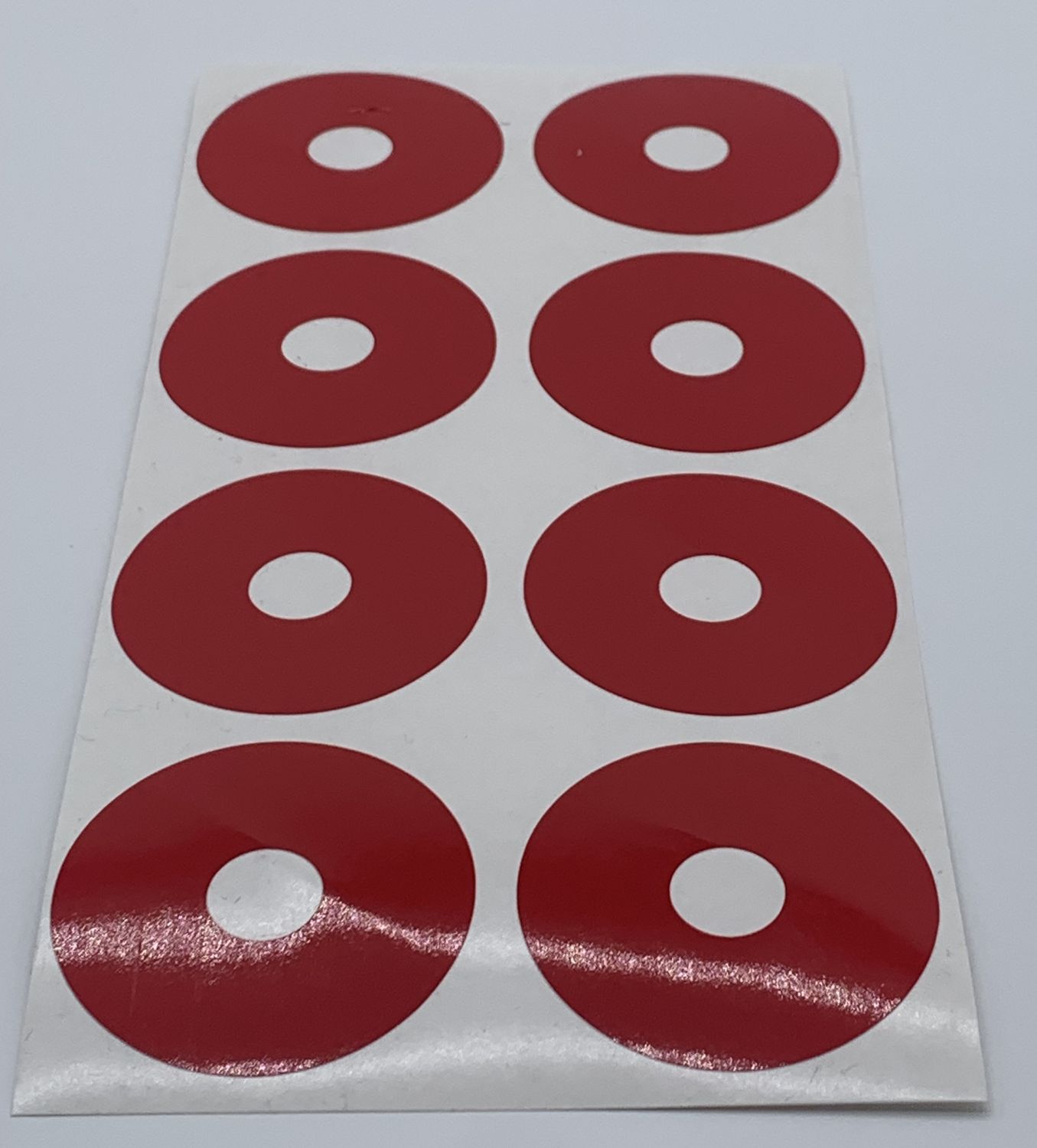 Fat Guy Quasi Speed Flo Red Orange Wheel Dot Decals (8)