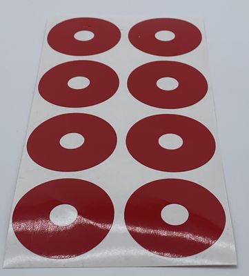 Fat Guy Quasi Speed Flo Red Orange Wheel Dot Decals (8)