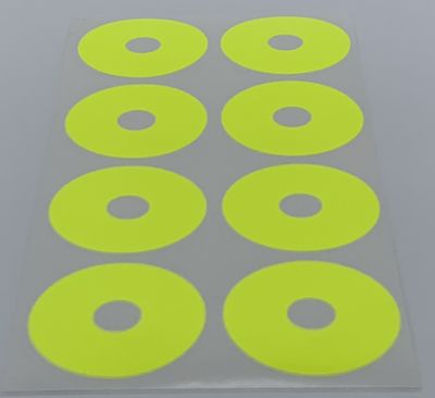 Fat Guy Quasi Speed Flo Yellow Wheel Dot Decals (8)