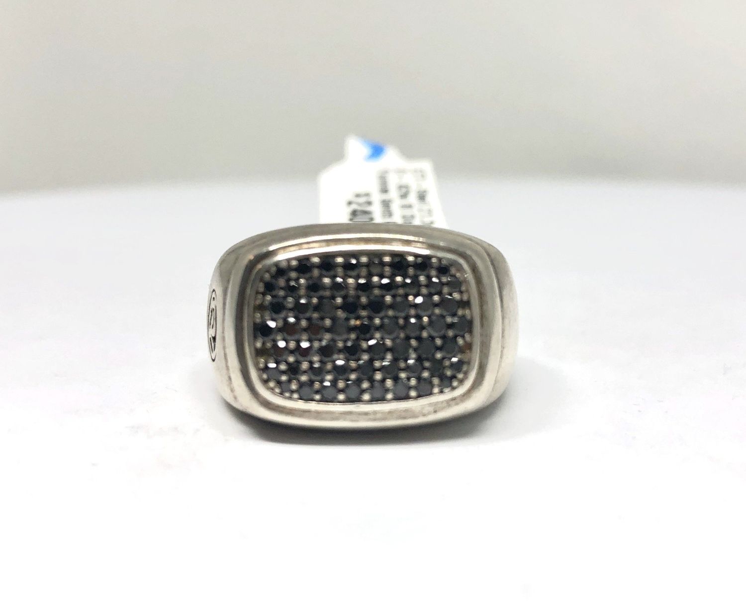ETT-Sterl 21.3g D-.62tw Bl Dia Yurman Gents Ring