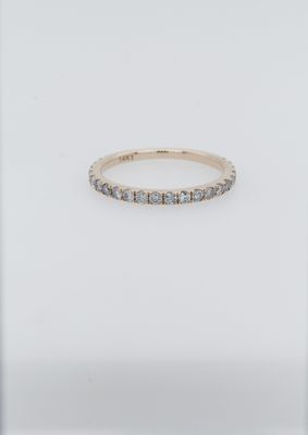 14KY 1.9g .60tw Diamond Shared Prong Stackable Band (size 7.25)