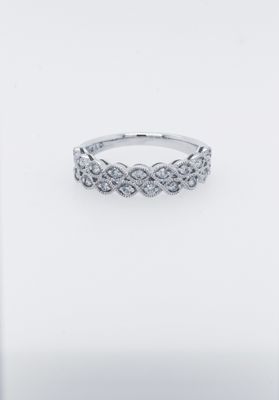 14KW 3.8g .33ctw Diamond  Milgrain Stackable Band (size 7)