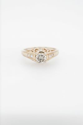 14KY 3.2g .88ctw (.70ctr) TLB/SI2 Diamond Antique Ring (size 6.5)