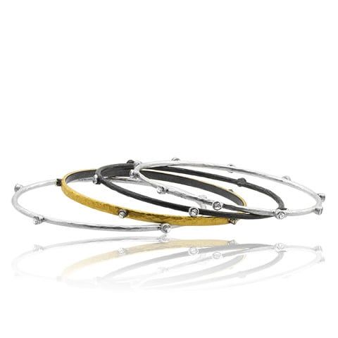 ATE-Oxidized Silver 8.67g Wh Sap-1.30ctw Lika Behar Bangle