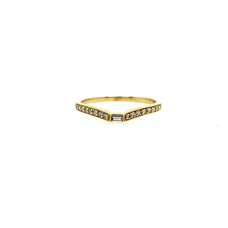 ATT-14KY 1.3g .13ctw Diamond Contour Stackable Band (size 7)