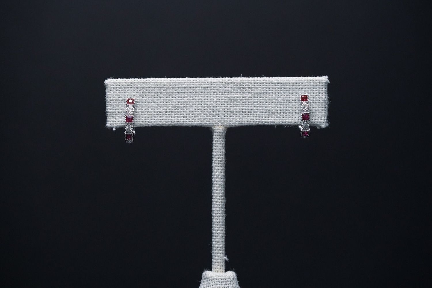 NRT-18KW 2.0g .40ctw Ruby &amp; Diamond Hoop Earrings