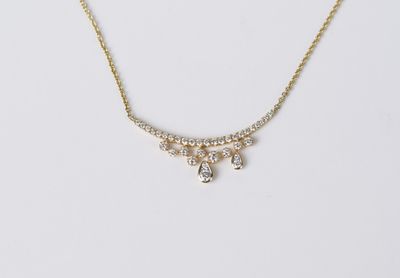 ENEX-14KY 2.9g .49ctw Diamond Fancy Necklace 16-18&quot;
