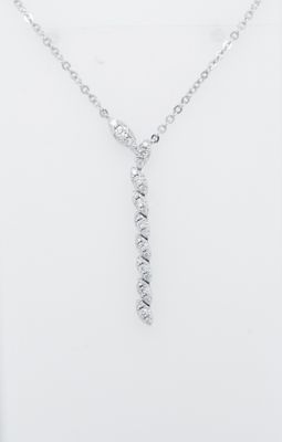 DREX-14KW 3.2g .21ctw Diamond Dangle Necklace16-18&quot;